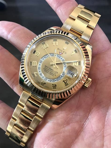 gold rolex skydweller